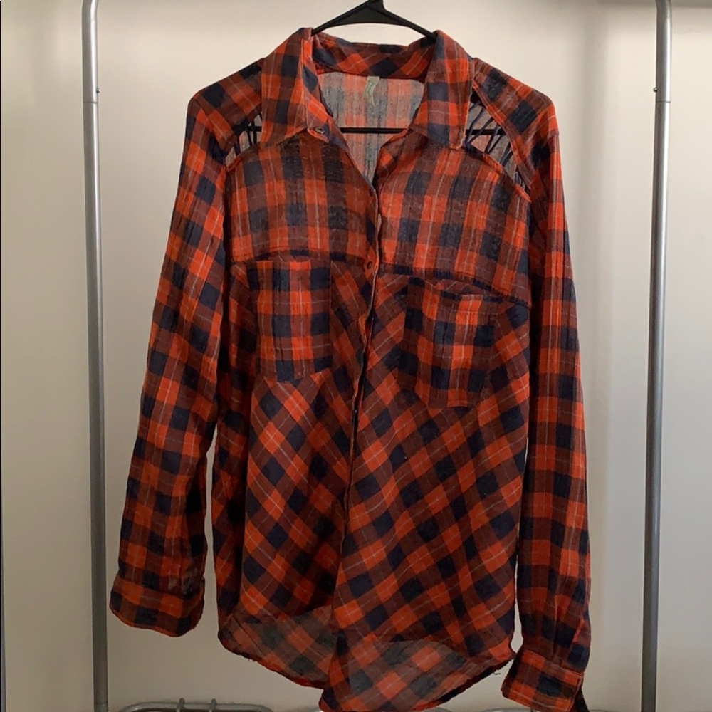 Free People Checkered Flannel